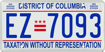 DC license plate EZ7093