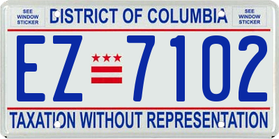 DC license plate EZ7102