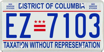 DC license plate EZ7103