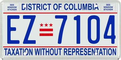 DC license plate EZ7104