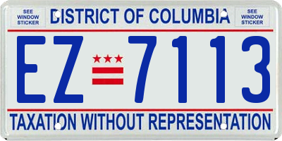 DC license plate EZ7113