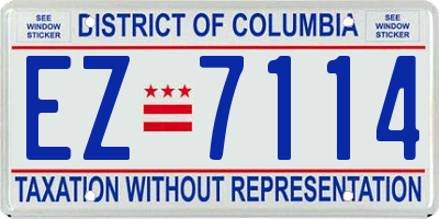 DC license plate EZ7114