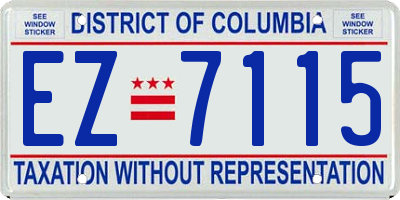 DC license plate EZ7115