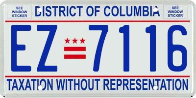 DC license plate EZ7116