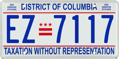 DC license plate EZ7117