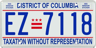 DC license plate EZ7118