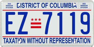 DC license plate EZ7119