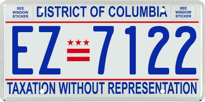 DC license plate EZ7122