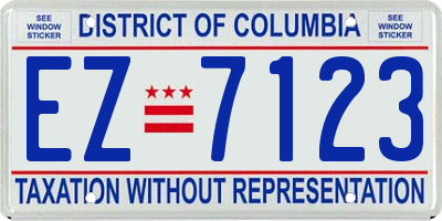 DC license plate EZ7123