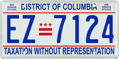 DC license plate EZ7124