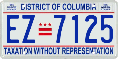 DC license plate EZ7125