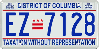 DC license plate EZ7128