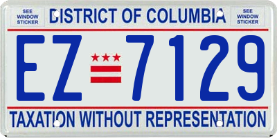 DC license plate EZ7129