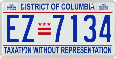 DC license plate EZ7134