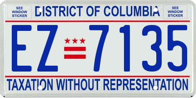 DC license plate EZ7135