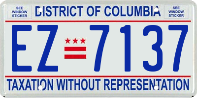 DC license plate EZ7137