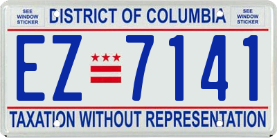 DC license plate EZ7141