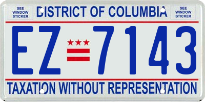 DC license plate EZ7143