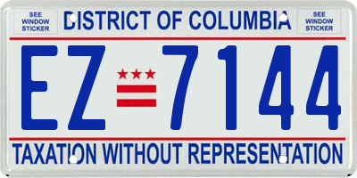 DC license plate EZ7144