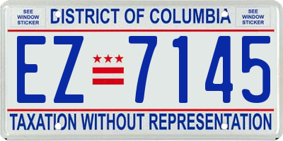 DC license plate EZ7145