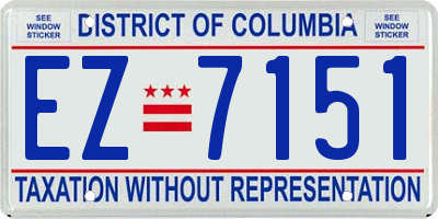 DC license plate EZ7151