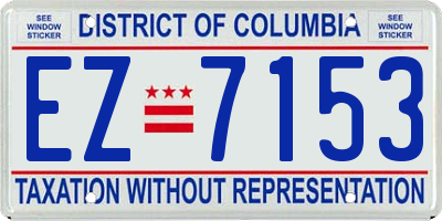 DC license plate EZ7153