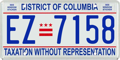 DC license plate EZ7158