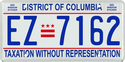 DC license plate EZ7162