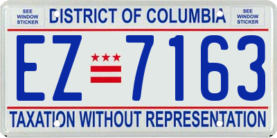 DC license plate EZ7163