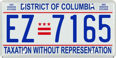 DC license plate EZ7165