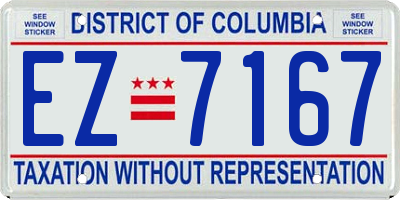 DC license plate EZ7167