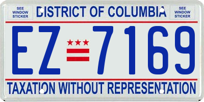 DC license plate EZ7169