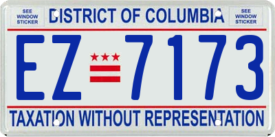 DC license plate EZ7173