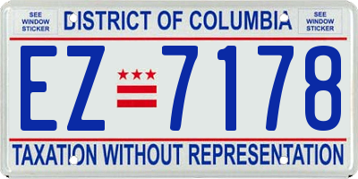 DC license plate EZ7178