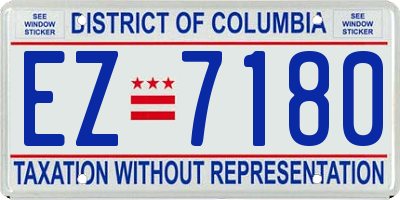 DC license plate EZ7180