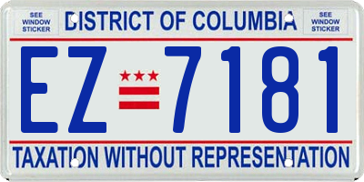 DC license plate EZ7181