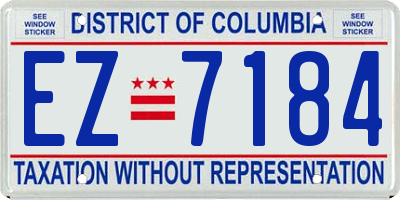 DC license plate EZ7184