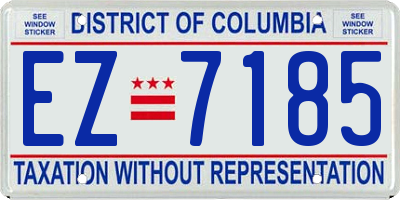 DC license plate EZ7185