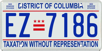 DC license plate EZ7186