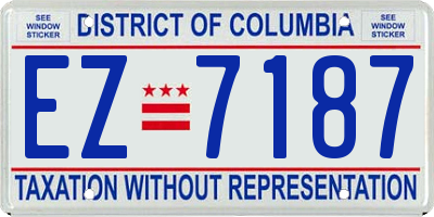 DC license plate EZ7187