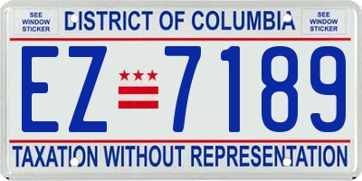 DC license plate EZ7189