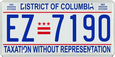 DC license plate EZ7190