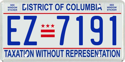 DC license plate EZ7191