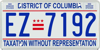 DC license plate EZ7192