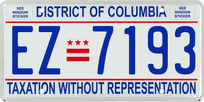 DC license plate EZ7193