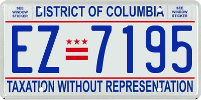 DC license plate EZ7195