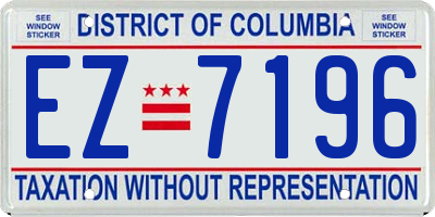 DC license plate EZ7196