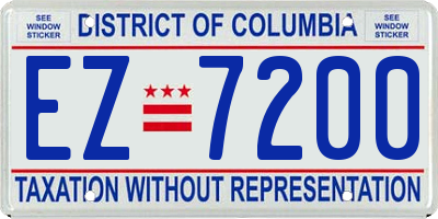 DC license plate EZ7200