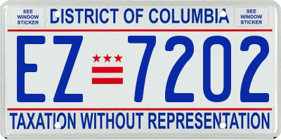 DC license plate EZ7202