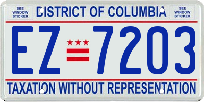 DC license plate EZ7203